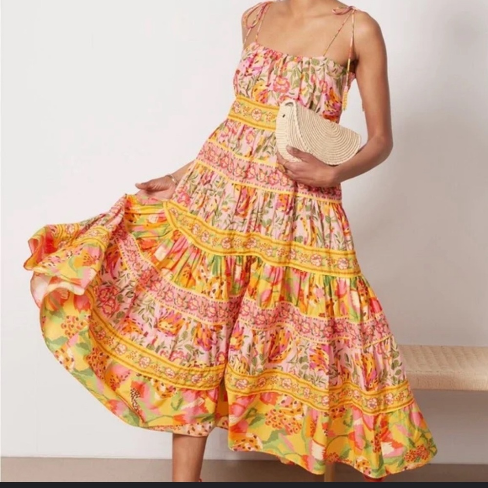 FARM RIO - Mixed Fruits Midi Dress